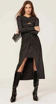 AllSaints black Sami metallic skirt size 6
