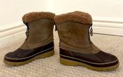 Alpine Design Brown Storm Sherpa Lined Zip Up Duck Boots