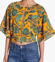 Jealous Tomato Tropical Crop Top Open Back Size L