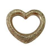 10K Yellow gold textured heart pendant