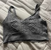 8 Grey Knitted Cropped Tank Top