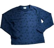 FRANK & OAK blue floral crew neck top size large