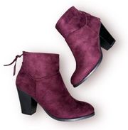 NEW Charlotte Russe Suede Burgundy Wine Booties size 7