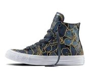 Converse  Chuck Taylor All Star x Pat Bo blue floral leather high tops size 6.5