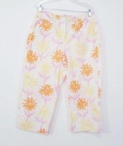 Larry Levine Sport Stretch Floral High Rise Capri Pants