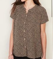 Leopard Button Up Top