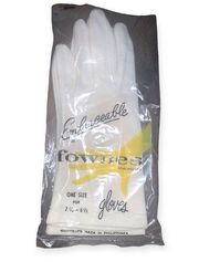 Vintage Ladies White Gloves Fownes Nylon Double Woven 50s 60s New Dead Stock