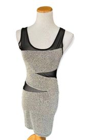 Womens  Metallic Bodycon Cutout Dress - Sz M