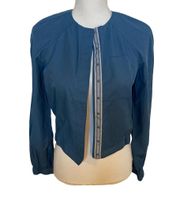 Y2k Armani Exchange Bomber Jacket A/X Blue Slate Outerwear Vintage Size XS