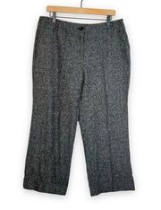 New York & Company stretch black tweed pin-tuck cropped career pants slacks