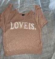 Blank Paige “Love Is” Sweater sz Large