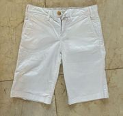 Tory Burch White Bermuda Shorts Gold Hardware Sz 24