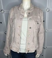 Dear John Relaxed Annie Distressed Denim Jean Jacket Size Large