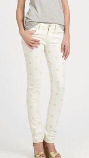 Marc by Marc Jacobs White Lou Polka Dot Skinny Jeans in Bright white dot size 27