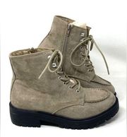 American Eagle Boots Gray Suede Faux Fur Women's Snow