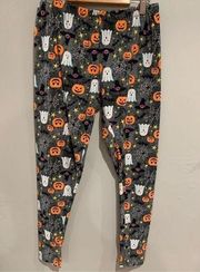 Large HALLOWEEN Leggings-No Boundaries -Space Grey Poly/Spandex EUC