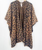 NEW CHICO'S Shawl Kimono Size Large/Extra Large Animal Print NWOT Wool Blend