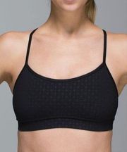 Lululemon Flow Y Bra Size 6 Tri Geo Embossed Black