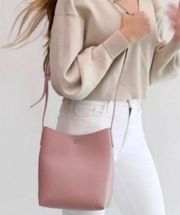 Samara Pink Peony Vegan Leather Medium Shoulder Crossbody Bags