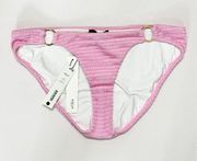 AQUA Ribbed Bikini Bottom Swimwear in Pink Size Large NEW