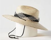 Anthropologie ASN Front Tie Straw Rancher Artisan Made Sun Hat Boho Wide Brim