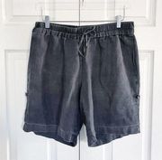 Eileen Fisher Graphite Organic Linen Bermuda Shorts