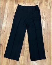 Armani Collezioni Womens Sz 12 Black Polyester Dress Pants Side Zip Flat Front