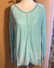 Green Tea Burnout Yoga Long Sleeve Shirt Size Medium