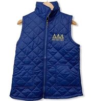 Delta Delta Delta Fleece Lined Puffer Royal Blue Vest Heart Zip