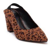 Golo Women's Carly Suede Leopard Slingback Pointed Toe Pump In Brown Size 9.5