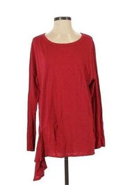 Michael Stars Red Solid Long Sleeve Blouse