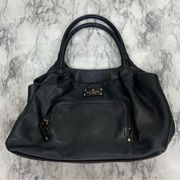 Kate Spade  Black Leather Hobo Style Purse Handbag large size