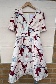 CAROLINA HERRERA Oleander Print Silk Fit & flare dress size 10