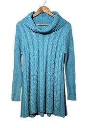 Joseph A. Tunic Pullover Cowl Neck Sweater Adriatic Blue NWT Medium