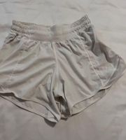 Lululemon White Hotty Hot Shorts 4”