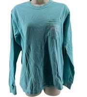 Southern Fried Cotton Teal Tee OBX Outer Banks Long Sleeve Small