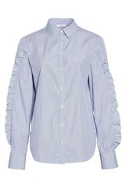 ruffle sleeve collared shirt