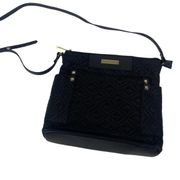 Adrienne Vittadini Black Quilted Crossbody Bag