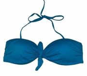 Primark Teal Blue Tie Bust Halter Bikini Swim Top Women's Size 8