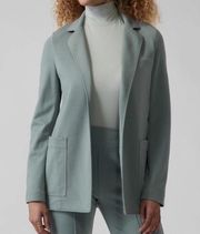 Athleta Eastbound Minimalist Seafoam Sage Green Open Front Blazer Women’s Size 4