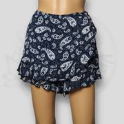 Patrons of Peace Paisley Print Skort Navy Blue & White Pockets Size S