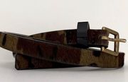 Leather And Cow Hide Camo Belt