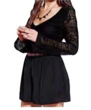 Ecote Black Lace Top Romper M