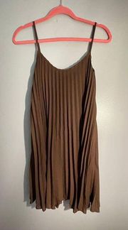 See you monday pleated brown dress