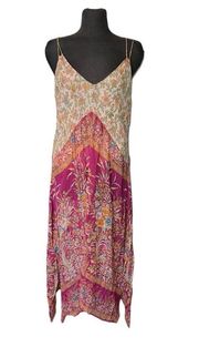 Lucky Brand Paisley Floral Handkerchief Maxi Dress Large