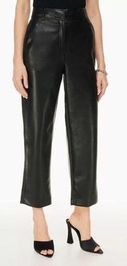 Babaton Faux Vegan Leather Black Crop Pants Womens Size 6