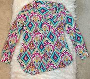 Lilly Pulitzer Boston Silk Button Down Blouse