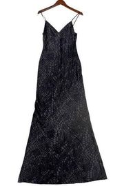 L'AGENCE Serita Maxi V-neck Slip Dress Black/Grey Print Women’s Size 2 NEW