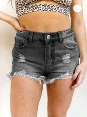 Kittenish Distresssed Stone Wash Denim Cut-Off Shorts Womens Size XS / 0-2 / 25