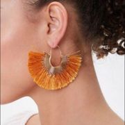 Forever 21 Women’s Orange and Gold Fringe Earrings